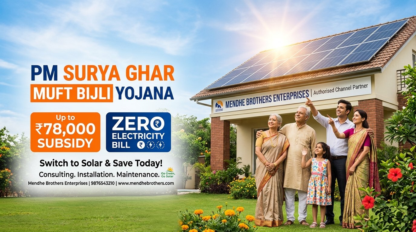 PM Surya Ghar Muft Bijli Yojana Poster by Mendhe Brothers Enterprises